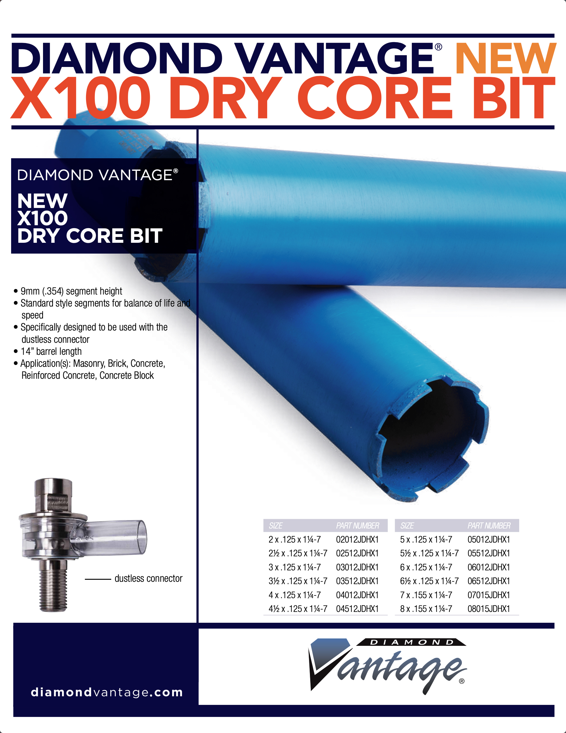 X100 Dry Core Bit
