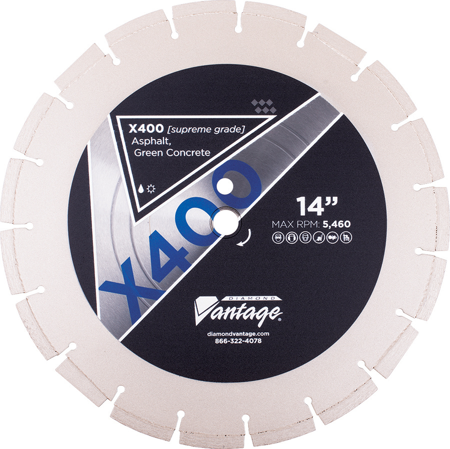 POWERCUTT 14-Inch Diamond Blade – High Segment Concrete/Masonry, 12.9mm, Long Life